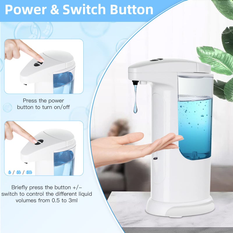 AicLuze Automatic Soap Dispenser 400ml/13.5oz,Clear High Capacity Touchless with Infrared Sensor,HandsFree Soap Dispenser Seals Water-Resistant, Adjustable Liquid Dispensing - Image 3